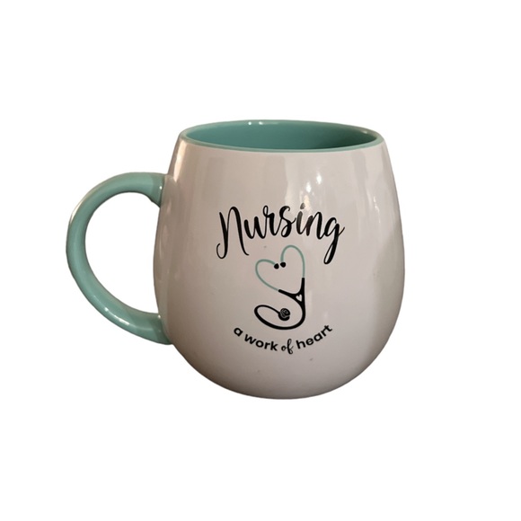Nurse Mug ☕️ - “Nursing- a work of heart” with Stethoscope Design 🩺 - Picture 1 of 5